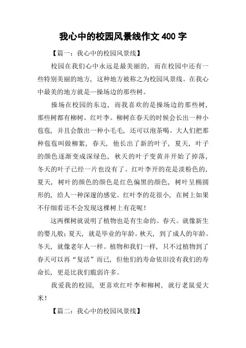 我心中的校园风景线作文400字