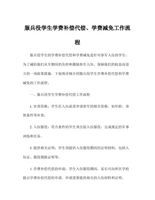 服兵役学生学费补偿代偿、学费减免工作流程