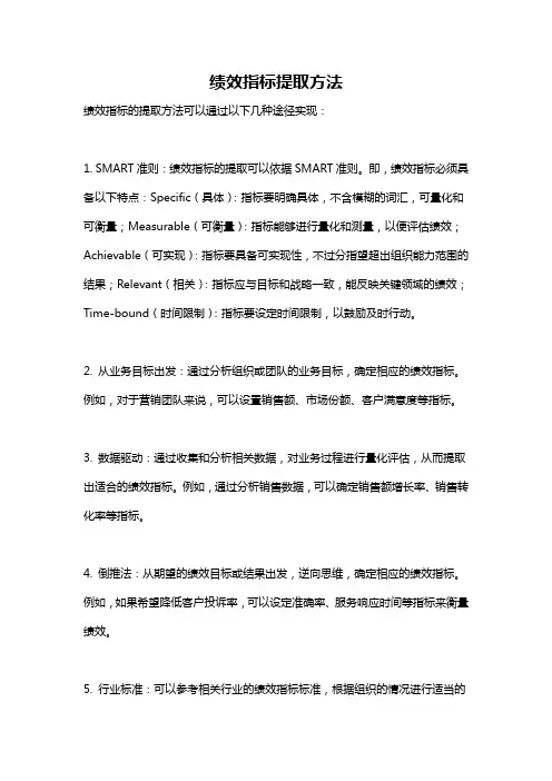 绩效指标提取方法