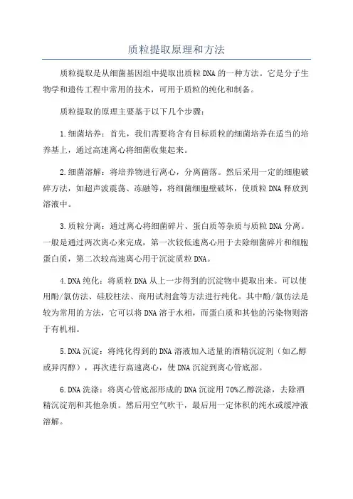 质粒提取原理和方法