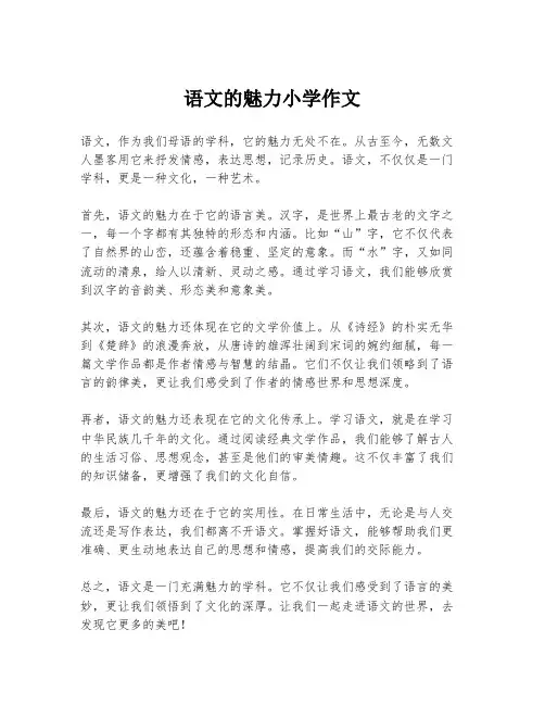 语文的魅力小学作文
