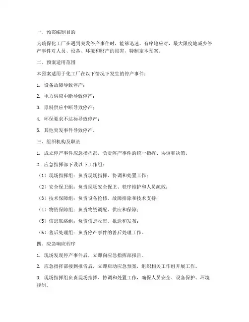 化工厂停产应急预案