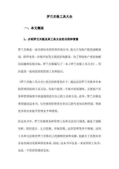 罗兰贝格工具大全