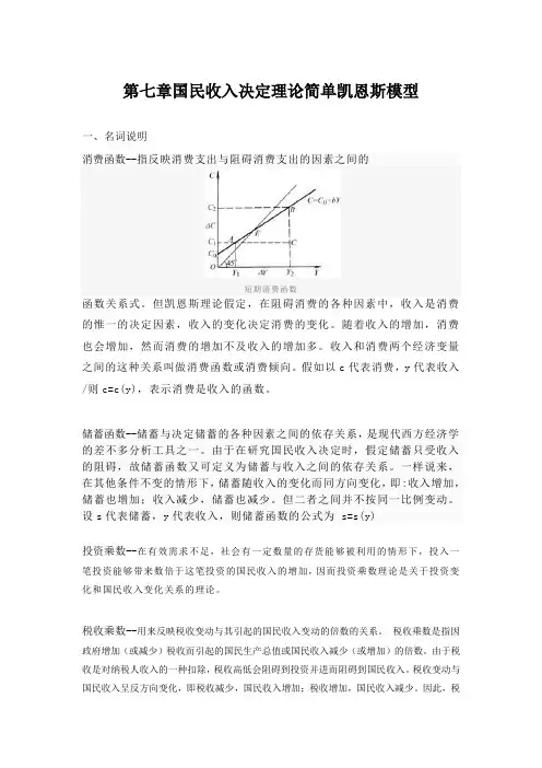 第七章国民收入决定理论简单凯恩斯模型