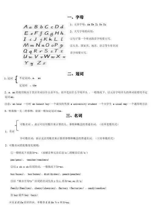 小学六年级英语总复习