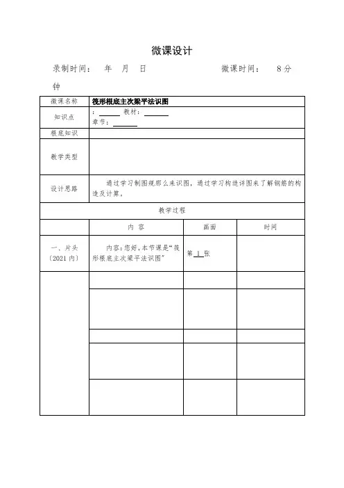 工程造价专业《脚本设计(筏形基础主次梁平法识图)》