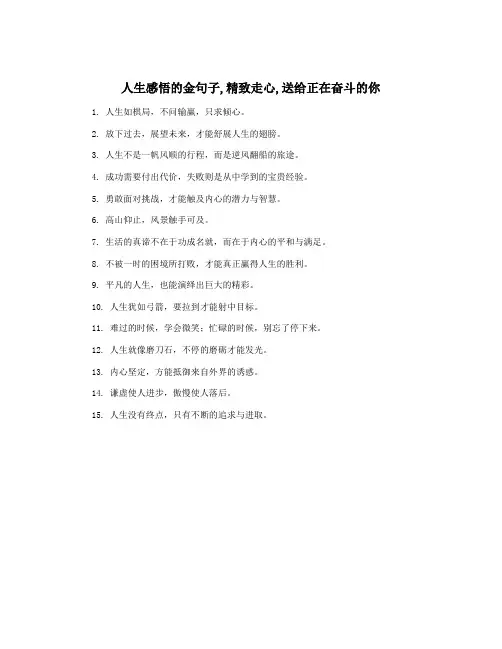 人生感悟的金句子,精致走心,送给正在奋斗的你