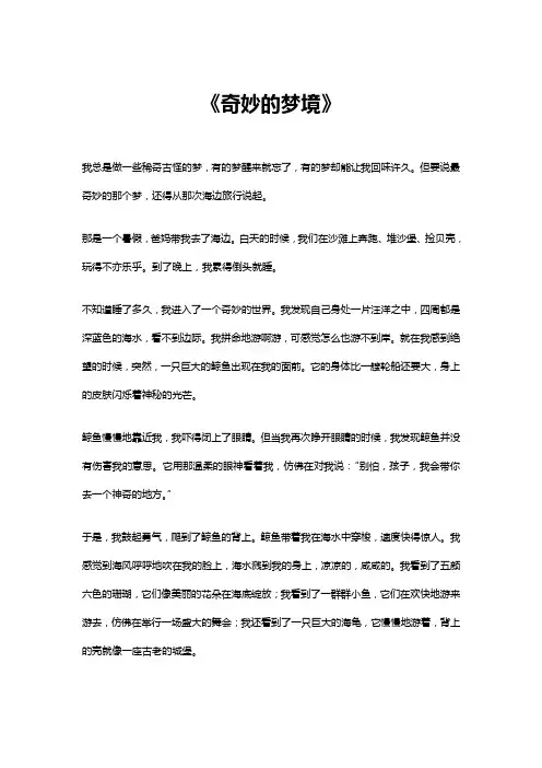奇妙的梦境作文