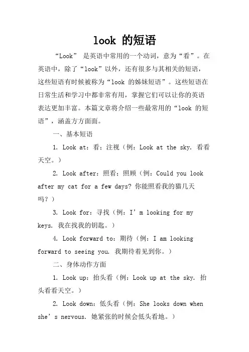 look 的短语