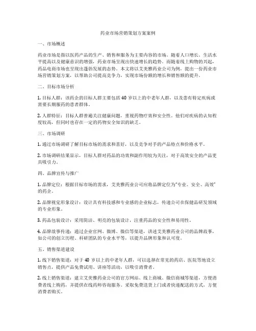 药业市场营销策划方案案例