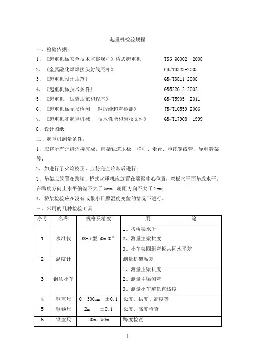 桥式起重机检验规程讲诉