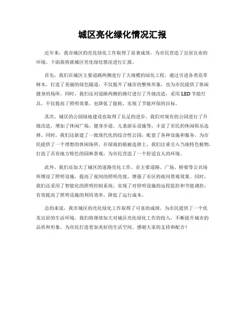 城区亮化绿化情况汇报