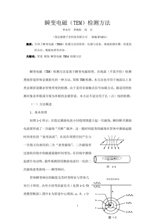 瞬变电磁(TEM)检测方法