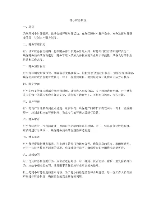 村小财务制度