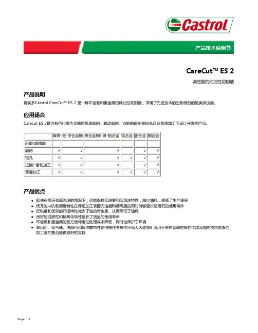 CareCut ES 2 产品技术说明书