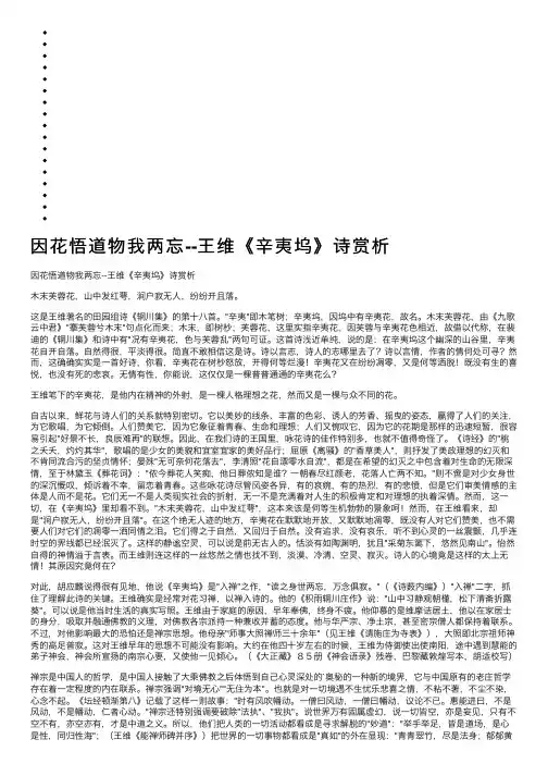因花悟道物我两忘--王维《辛夷坞》诗赏析