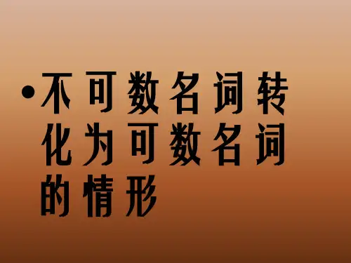 不可数名词和可数名词的转化