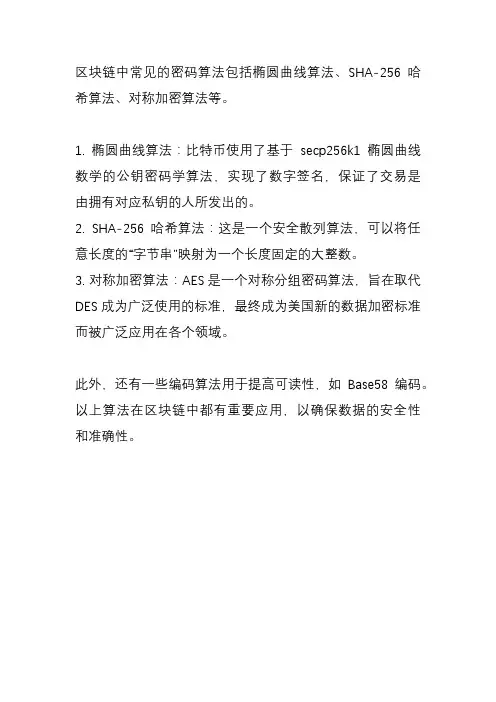 区块链密码算法