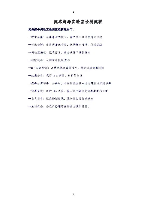 流感病毒实验室检测流程