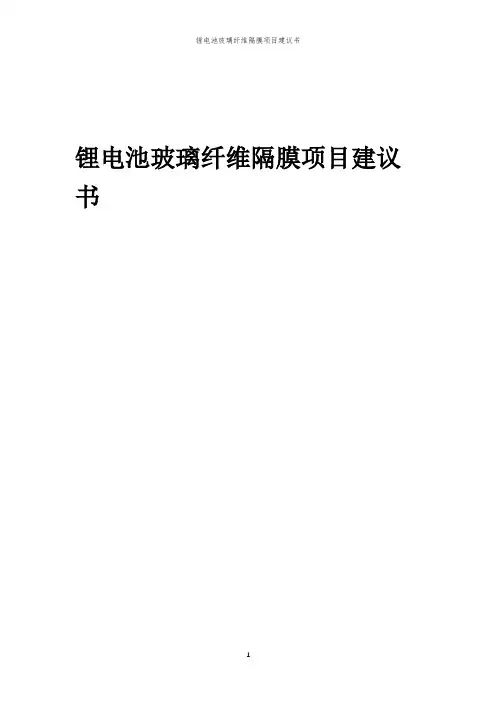 锂电池玻璃纤维隔膜项目建议书报告