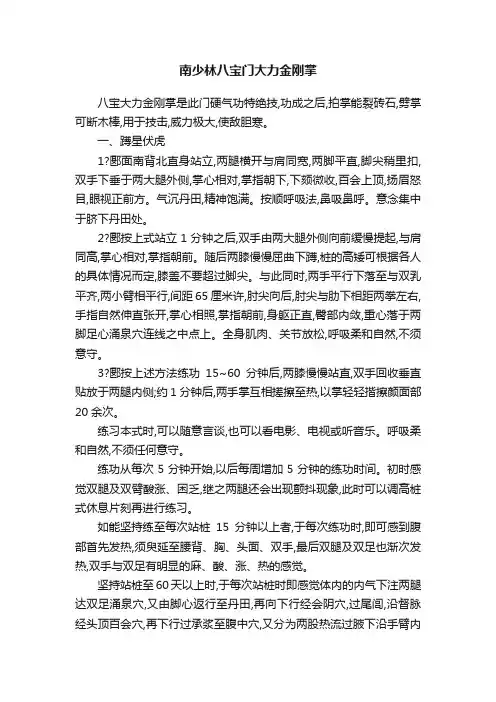 南少林八宝门大力金刚掌