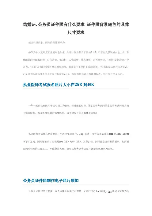 各种证件照要求