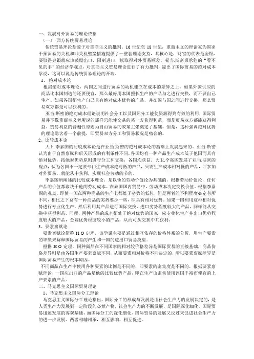 对外贸易理论