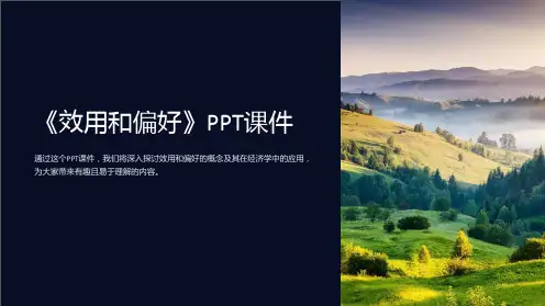 《效用和偏好》课件