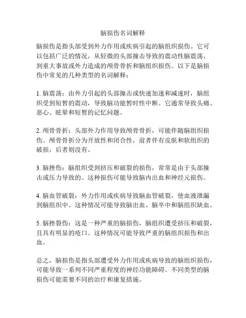 脑损伤名词解释
