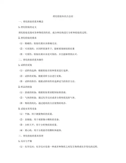 理化检验知识点总结