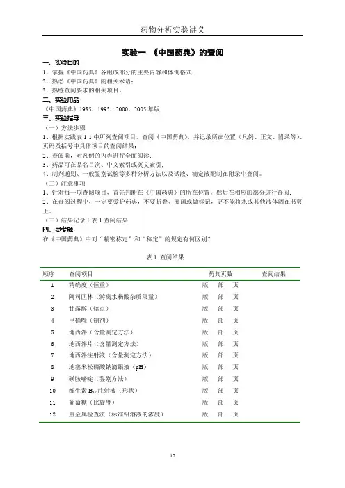 药物分析实验ok