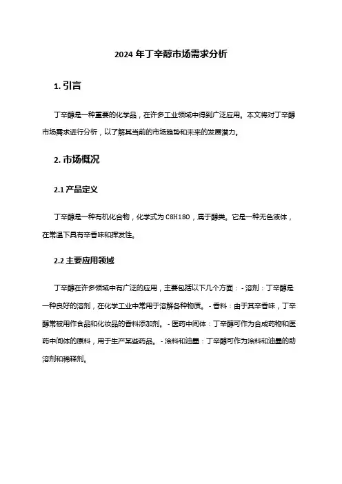 2024年丁辛醇市场需求分析