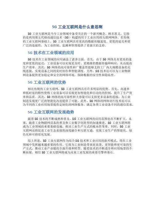 5g工业互联网是什么意思啊