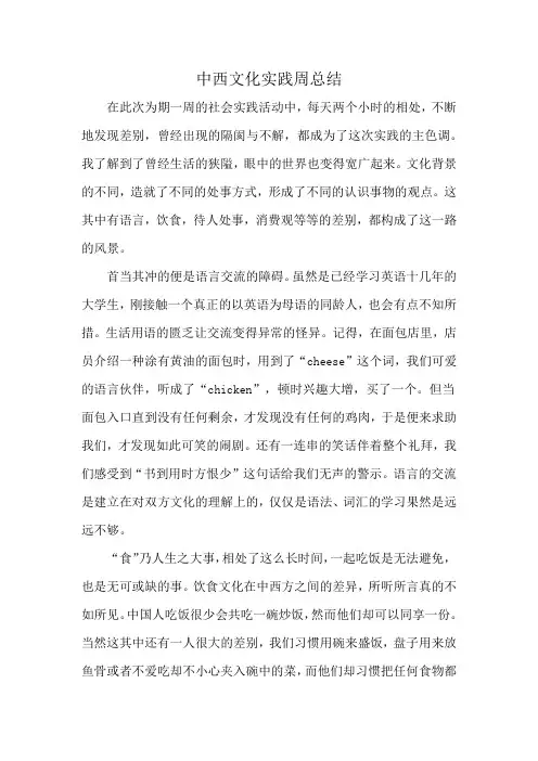 中西文化实践周总结