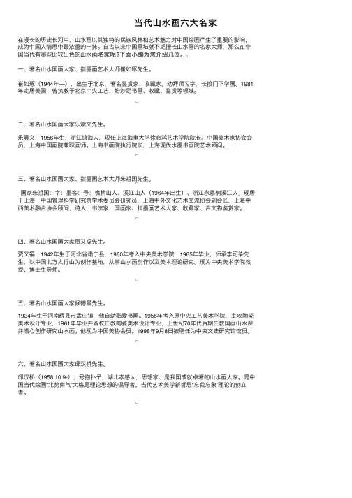 当代山水画六大名家