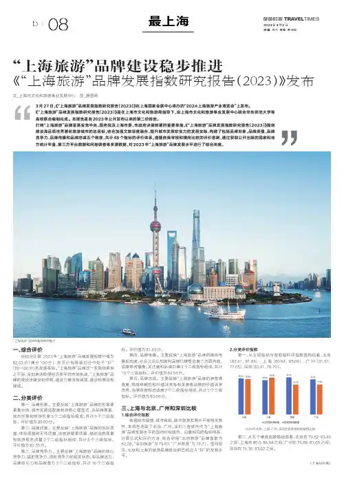 “上海旅游”品牌建设稳步推进_《“上海旅游”品牌发展指数研究报告（2023）》发布