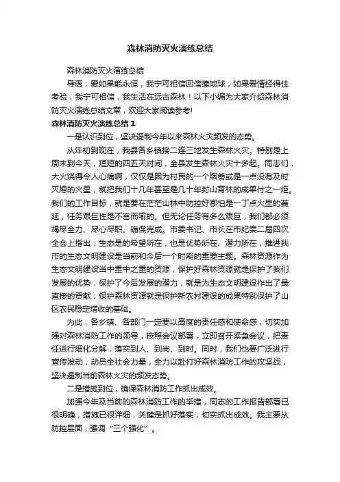 森林消防灭火演练总结