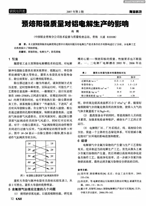 预焙阳极质量对铝电解生产的影响