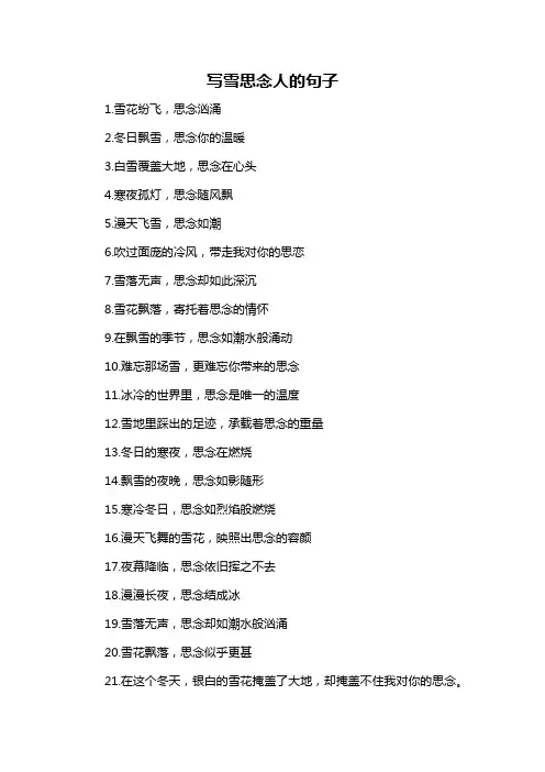写雪思念人的句子-概述说明以及解释