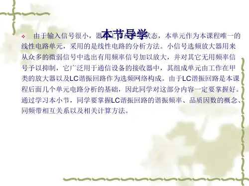 并联谐振回路的选频特性一