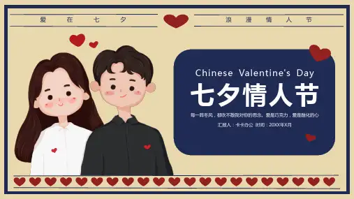 复古浪漫七夕情人节求婚告白ppt相册模板