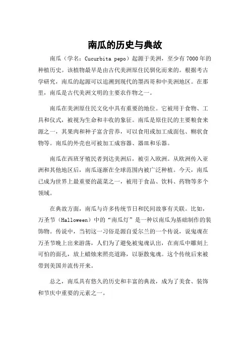 南瓜的历史与典故