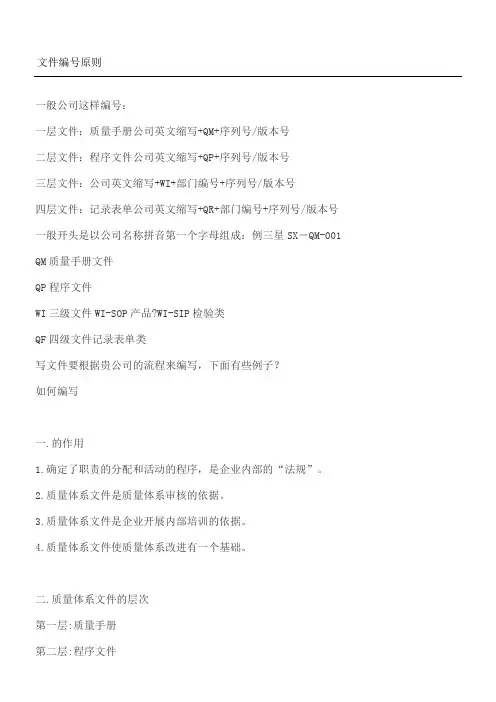 文件编号原则