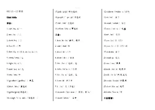 剑桥少儿英语KB1