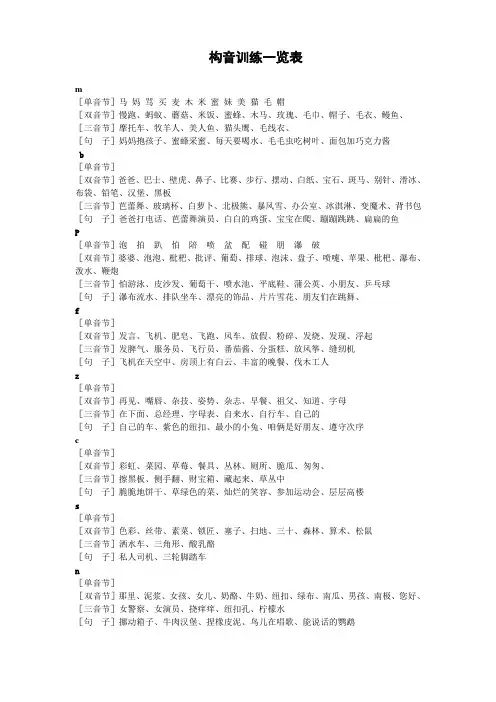 构音词语