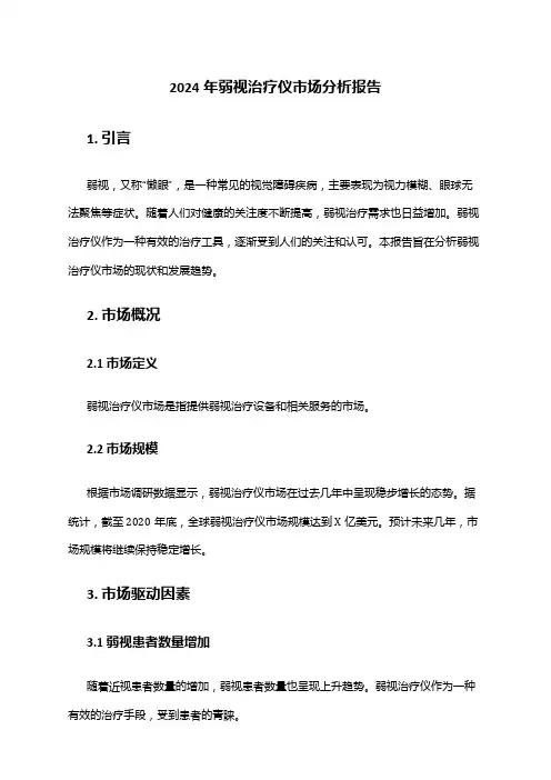 2024年弱视治疗仪市场分析报告