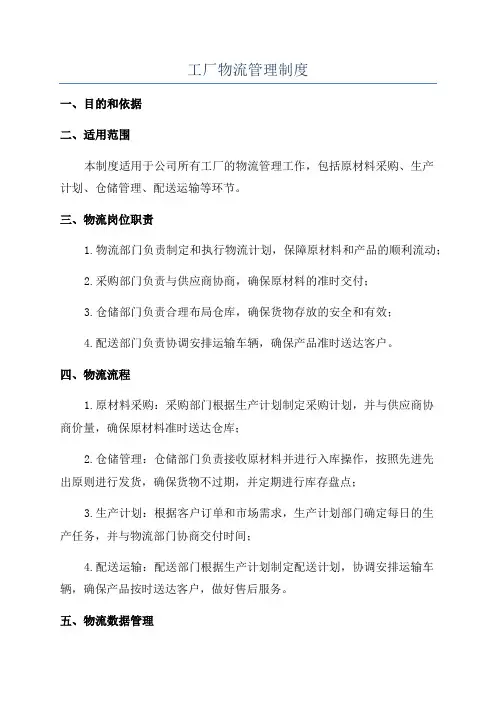 工厂物流管理制度