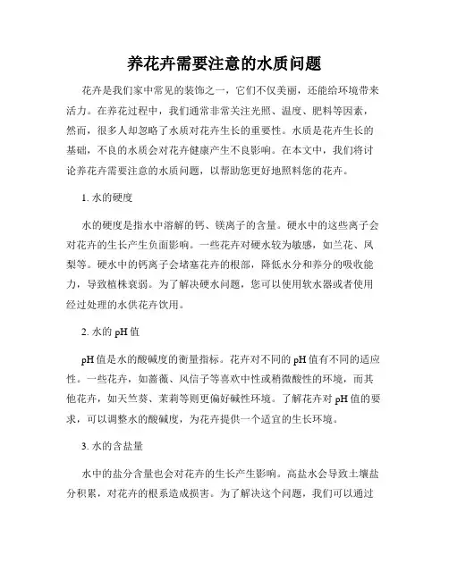 养花卉需要注意的水质问题