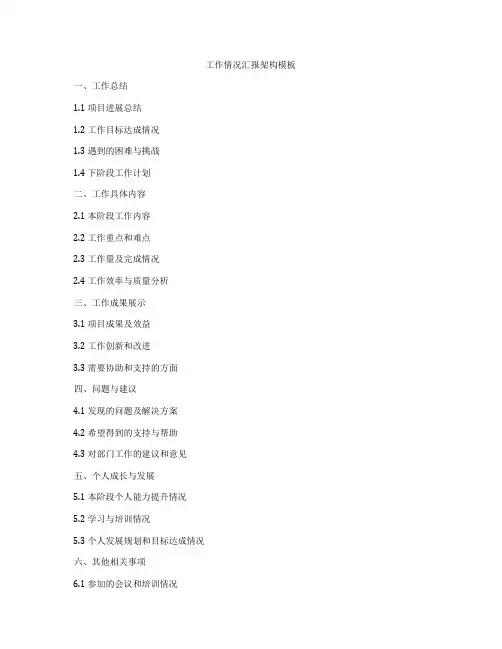 工作情况汇报架构模板