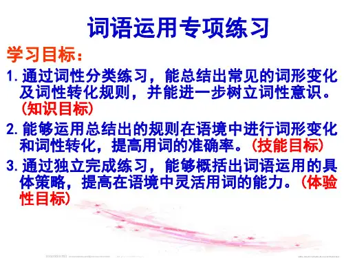 初中英语词汇运用 ppt课件